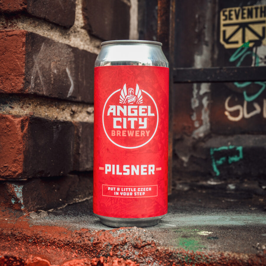A 16oz. Can of Angel City Pilsner